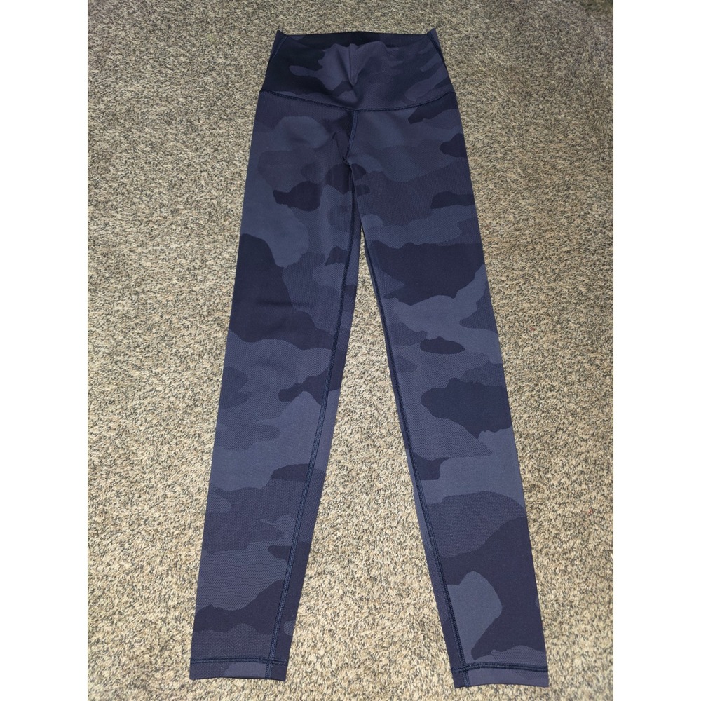 Aerie Chill Play Move Navy Blue Camo High Waisted Leggings Women Size Small